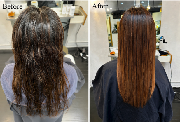 Keratin treatment before and after