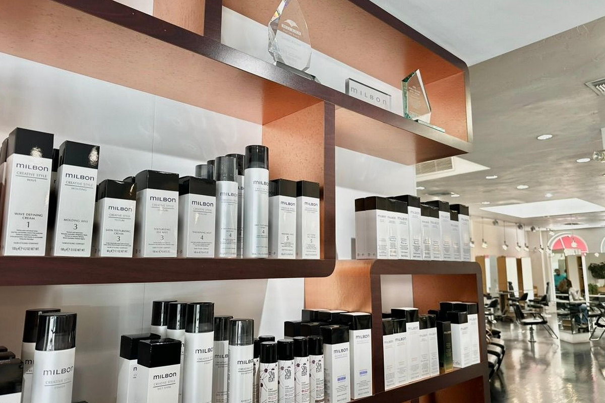 Milbon products at Gavert Atelier Salon in Beverly Hills